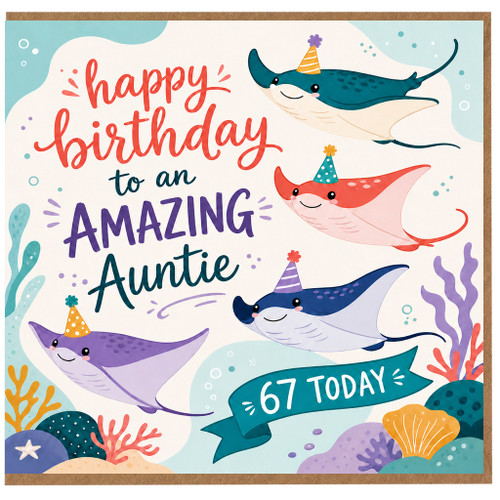 67th Birthday Card for Auntie, Happy Birthday to an Amazing Auntie Card