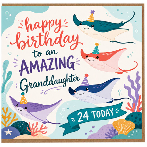 24th Birthday Card for Granddaughter, Happy Birthday to an Amazing Granddaughter