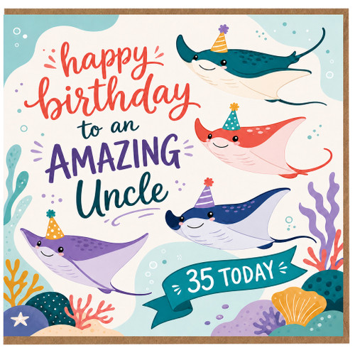 35th Birthday Card for Uncle, Happy Birthday to an Amazing Uncle Card