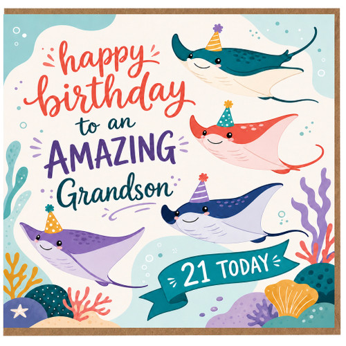 21st Birthday Card for Grandson, Happy Birthday to an Amazing Grandson Card