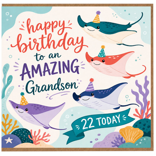 22nd Birthday Card for Grandson, Happy Birthday Amazing Grandson Card