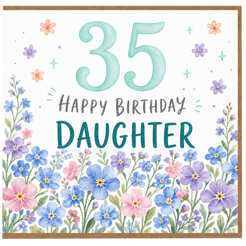 35th Birthday Card for Daughter, Floral Happy Birthday Card