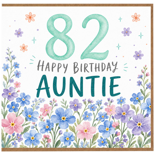 82nd Birthday Card for Auntie, Happy Birthday Floral Auntie Card