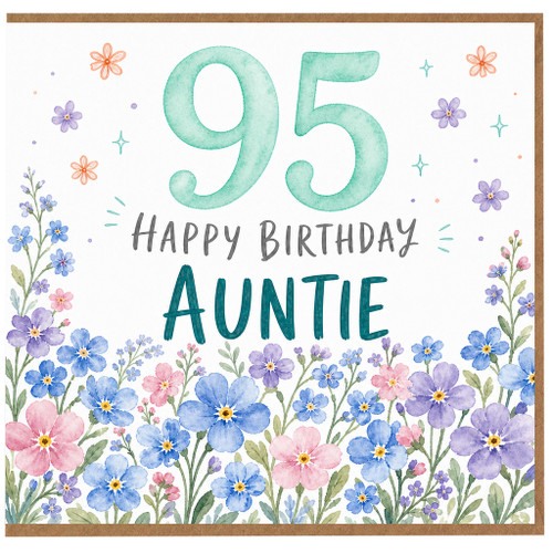 95th Birthday Card for Auntie, Happy Birthday Floral Card