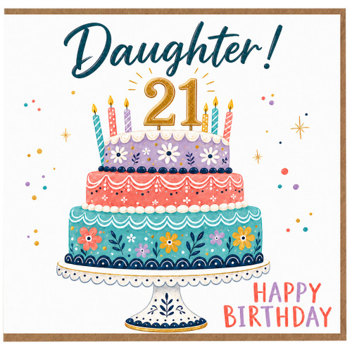 21st Birthday Card for Daughter, Happy Birthday Daughter 21 Card