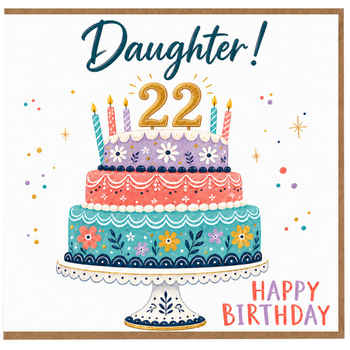 Daughter 22nd Birthday Card, Happy Birthday Card for Daughter