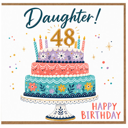 48th Birthday Daughter Card, Happy Birthday Card for Daughter