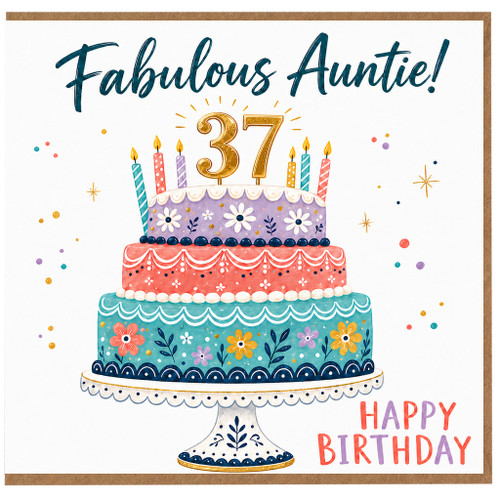 37th Birthday Card for Auntie, Fabulous Auntie Birthday Card
