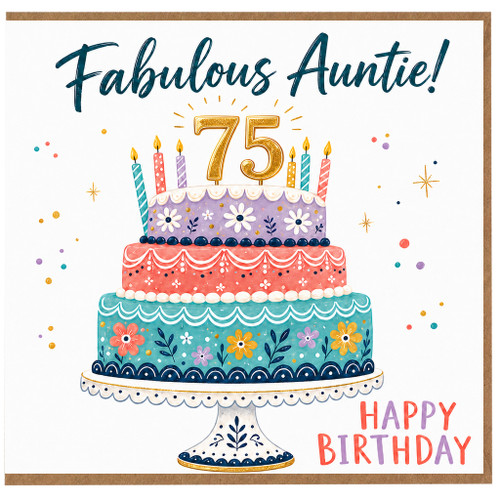 75th Birthday Card for Auntie, Fabulous Auntie Happy Birthday Card
