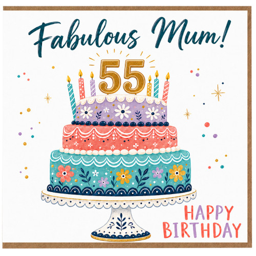 55th Birthday Card for Mum, Fabulous Mum Birthday Card