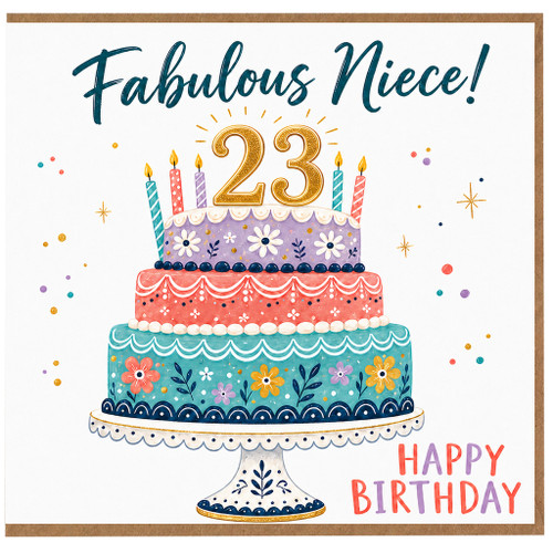Niece 23rd Birthday Card, Fabulous Niece Happy Birthday Card