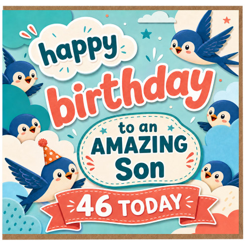 Son 46th Birthday Card, Happy Birthday to an Amazing Son