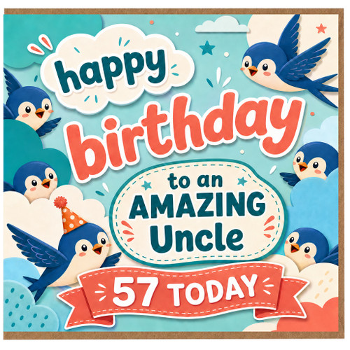 Uncle 57th Birthday Card, Happy Birthday to an Amazing Uncle