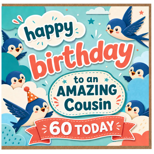 60th Birthday Card for Cousin