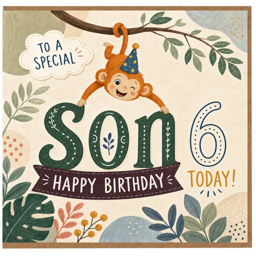 Son 6th Birthday Card, Happy Birthday to a Special Son Card