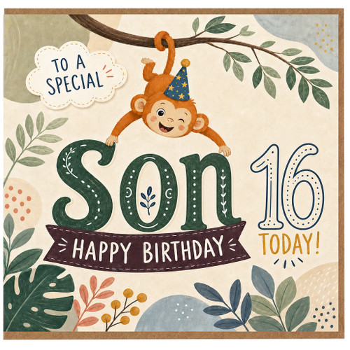 Son 16th Birthday Card, Happy Birthday To A Special Son 16 Today