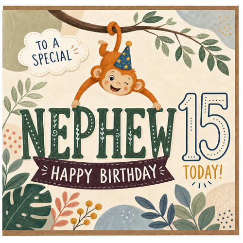 Nephew 15th Birthday Card, To A Special Nephew Happy Birthday Card