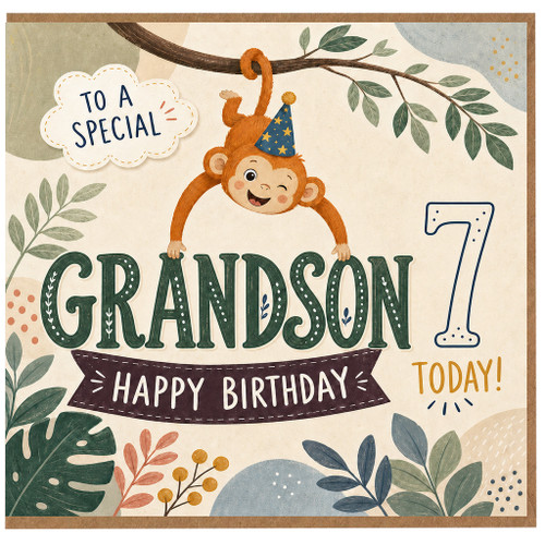 Grandson 7th Birthday Card