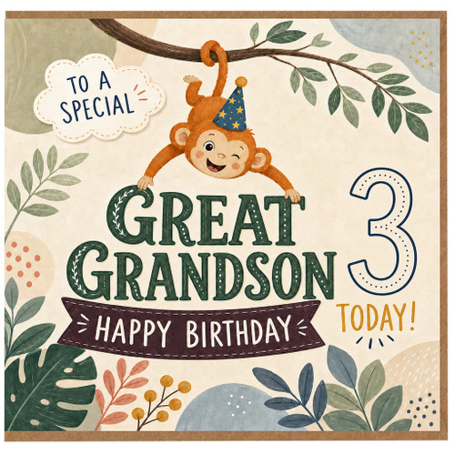 Great Grandson 3rd Birthday Card, Happy Birthday To A Special Great Grandson