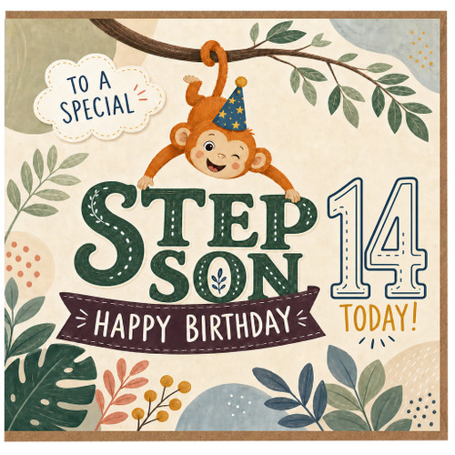 Step Son 14th Birthday Card
