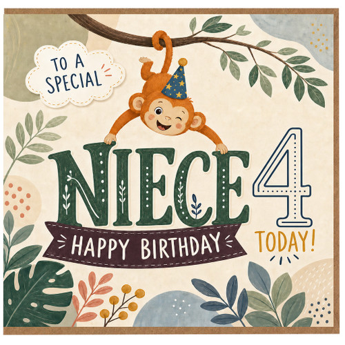 Niece 4th Birthday Card, Happy Birthday To A Special Niece