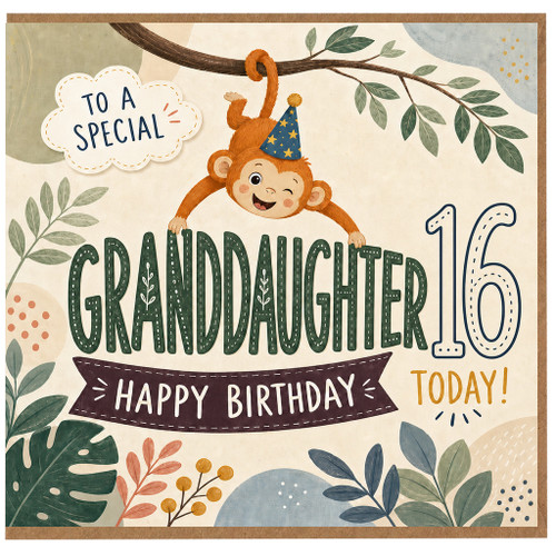 Granddaughter 16th Birthday Card, To A Special Granddaughter 16 Today Happy Birthday