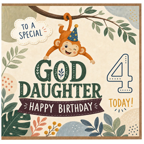 God Daughter 4th Birthday Card, Happy Birthday To A Special Daughter Card