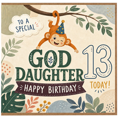 God Daughter 13th Birthday Card