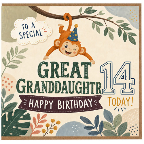 Great Granddaughter 14th Birthday Card, Happy Birthday Today Card