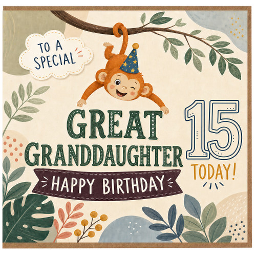 Great Granddaughter 15th Birthday Card, Happy Birthday Today