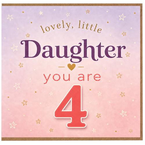 Daughter 4th Birthday Card