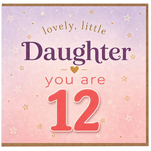 12th Birthday Card for Daughter, Lovely Little Daughter You Are 12