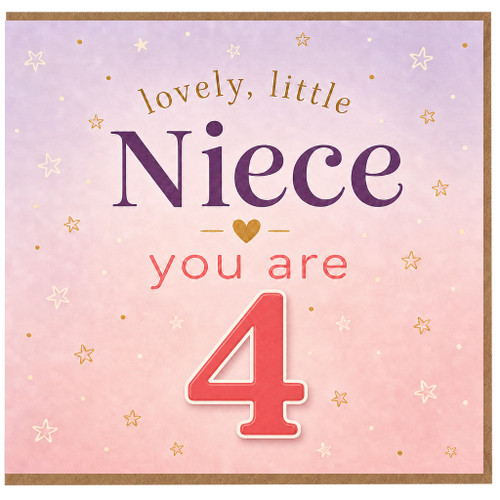 Niece 4th Birthday Card, Lovely Little Niece You Are 4