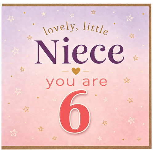 6th Birthday Card for Niece, Lovely Little Niece You Are 6