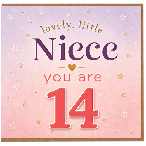 Niece 14th Birthday Card, Lovely Little Niece You Are 14