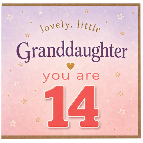 Granddaughter 14th Birthday Card, Lovely Little Granddaughter You Are 14