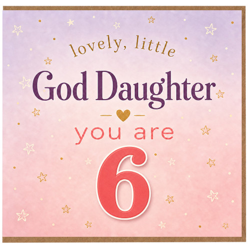 6th Birthday Card for God Daughter, Lovely Little God Daughter You Are 6