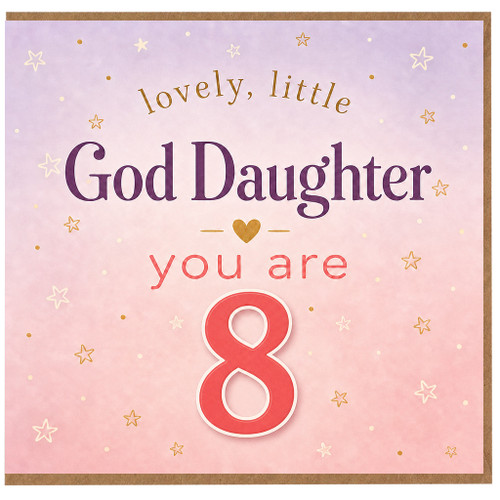 8th Birthday Card for God Daughter, Lovely Little God Daughter Birthday Card