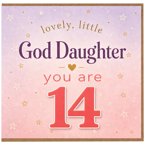 14th Birthday Card for God Daughter