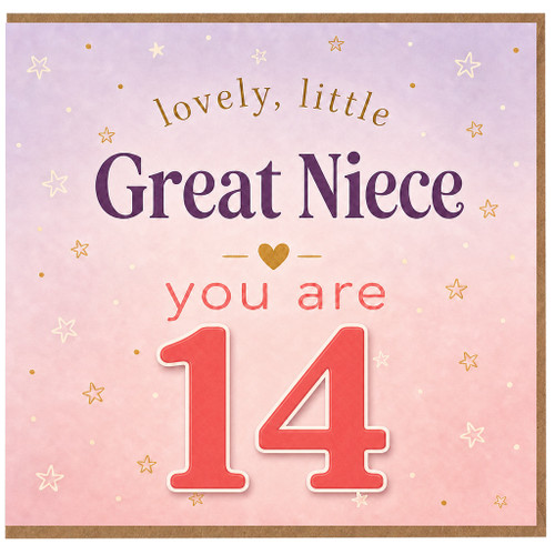 14th Birthday Card for Great Niece