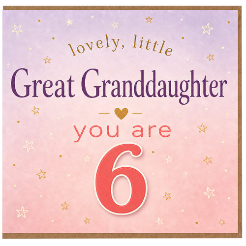Great Granddaughter 6th Birthday Card
