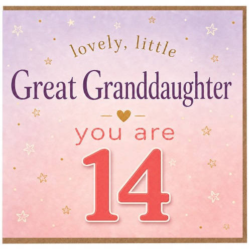 Great Granddaughter 14th Birthday Card, Lovely Little You Are 14