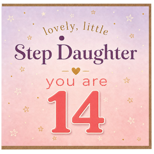 14th Birthday Card for Step Daughter, Lovely Little Step Daughter You Are 14