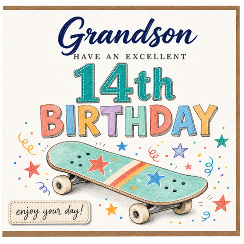 Grandson 14th Birthday Card