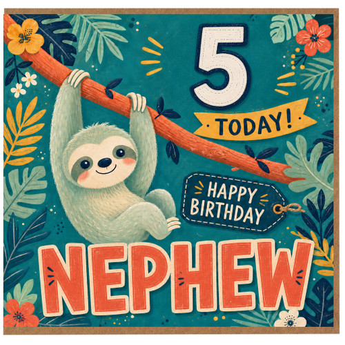 Nephew 5th Birthday Card, 5 Today Happy Birthday Nephew Card