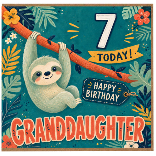Granddaughter 7th Birthday Card