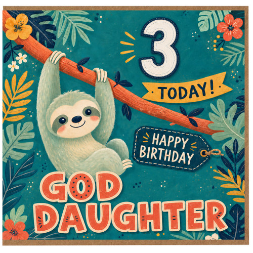 God Daughter 3rd Birthday Card
