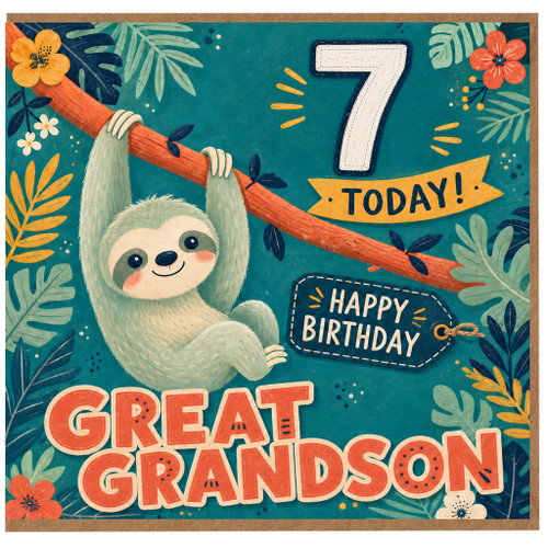 Great Grandson 7th Birthday Card