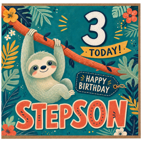 Step Son 3rd Birthday Card