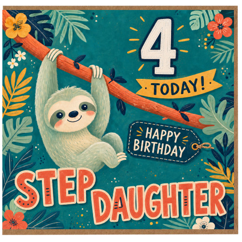 4th Birthday Card for Step Daughter